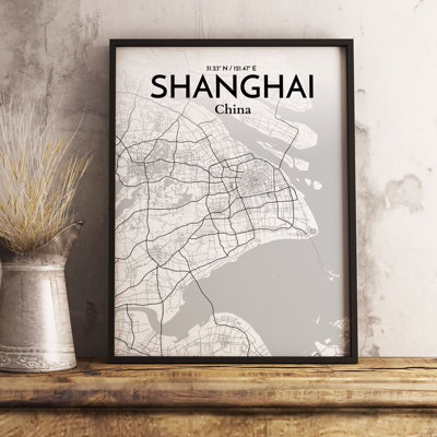 Shanghai City Map - No Frame Print