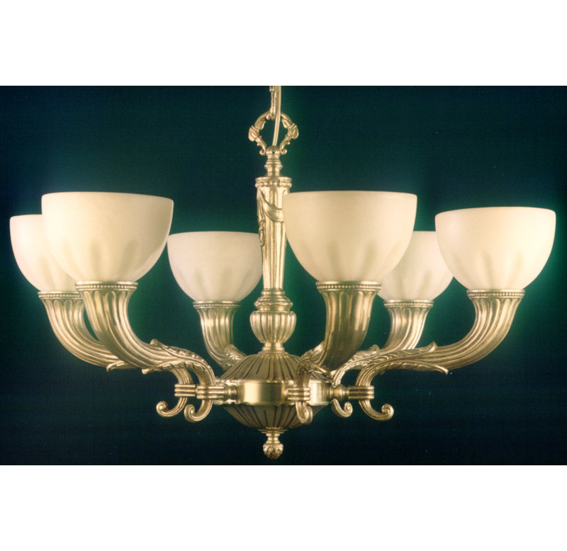 Crutchfield 6 - Light Shaded Chandelier, French Gold