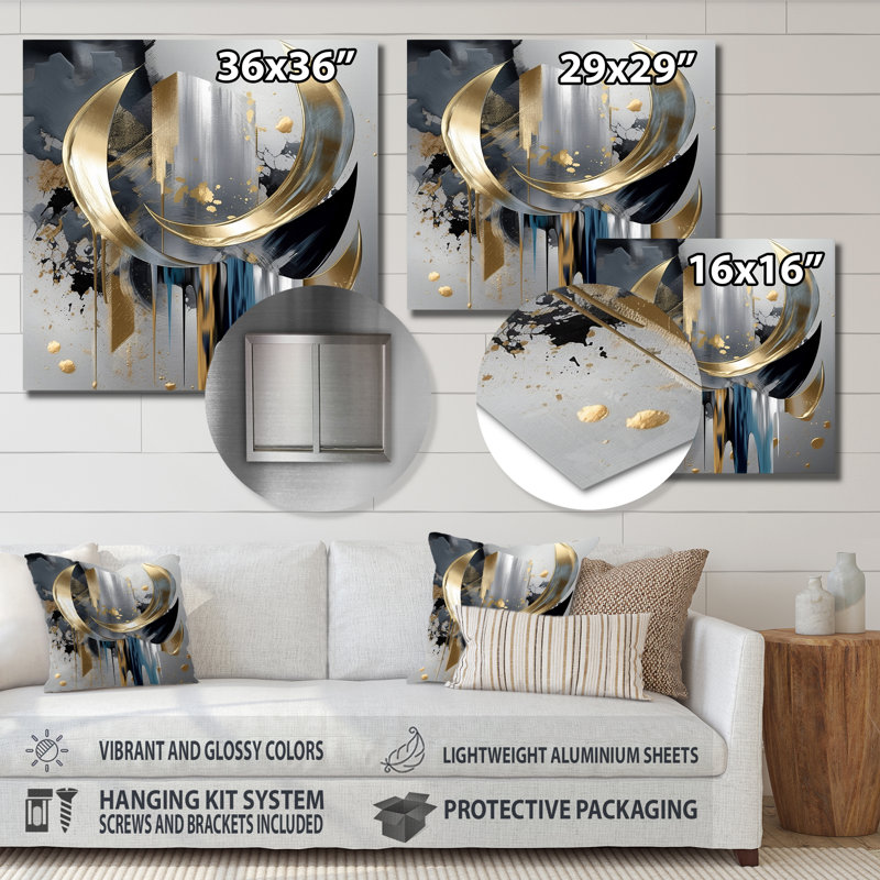 Abstract Shapes and Lines I Wall Décor, 16" H x 16" W x 1" D
