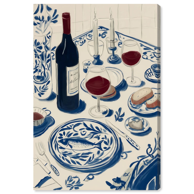 "Dinner II", reproduction d'art sur toile par Art Remedy, tendue sur châssis, 30 x 45, H 45 po x l 30 po, Toile non encadrée