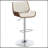 Ecru And Chrome Adjustable Bar Stool