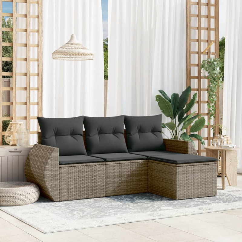  Ensemble de canapé de jardin gris