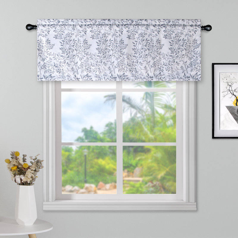 Darby Floral Tailored 52'' W Window Valance in