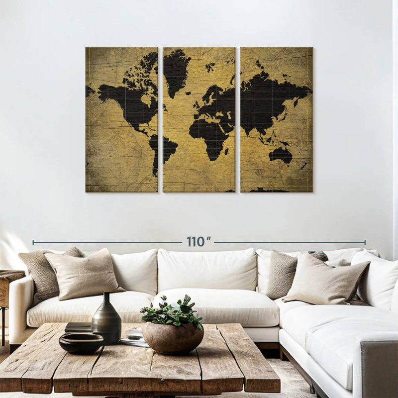 Carte du monde Aliaz, H 48 po x l 74 po