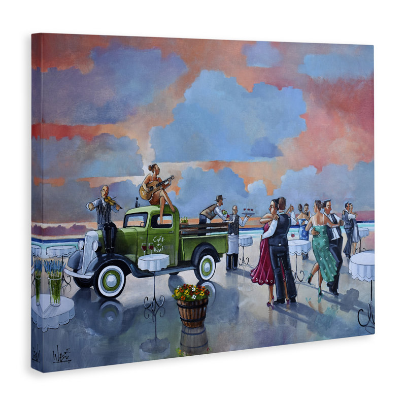 «Beach Ballroom Dance», art mural sur toile par Ronald West, H 16 po x l 20 po