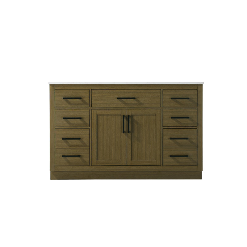Meuble-lavabo simple 54 po Ahner, Châtaignier brun