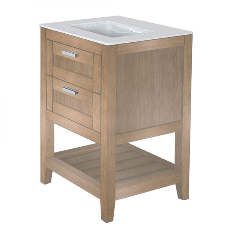 Stile 23.5'' W Single Bathroom Vanity Base, Weathered Oak