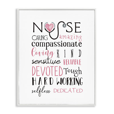 «Nurse Inspirational» par Elizabeth Tyndall - impression d'art textuel