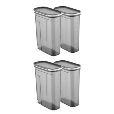 Durable Storage Box Set (4 Pieces), Anthracite Color, 3.7 x 7.7 x 10.2 inches | 100% BPA Free Plastic, 91.2 fl oz Capacity Each | Dishwasher Safe, Perfect for Organizing Home & Office Spaces, Stylish & Functional