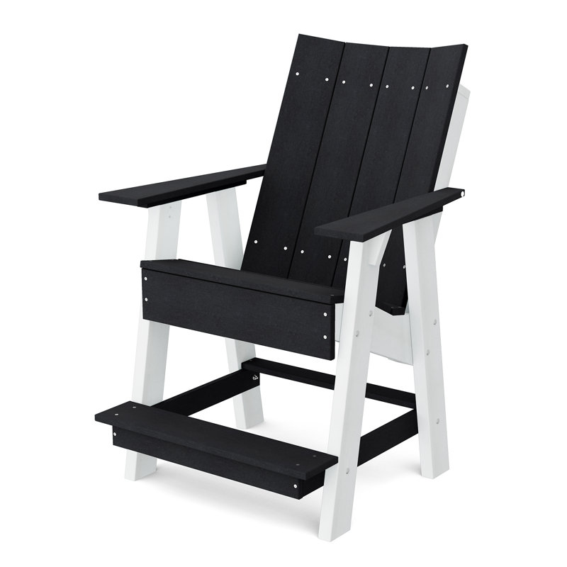 Chaise haute Adirondack contemporaine, Noir / blanc