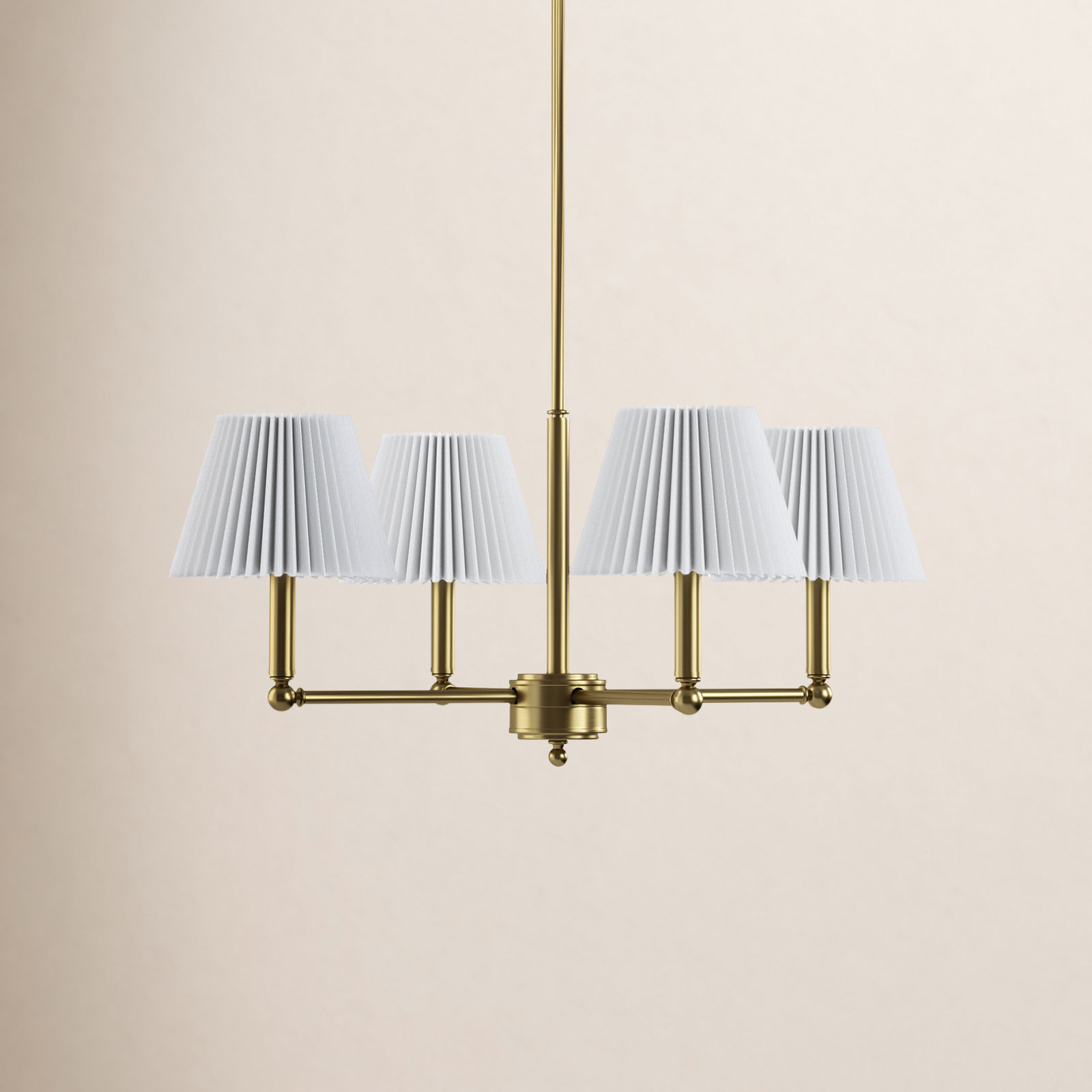Costa Wrought Iron 4-Light Chandelier, Brushed Brass