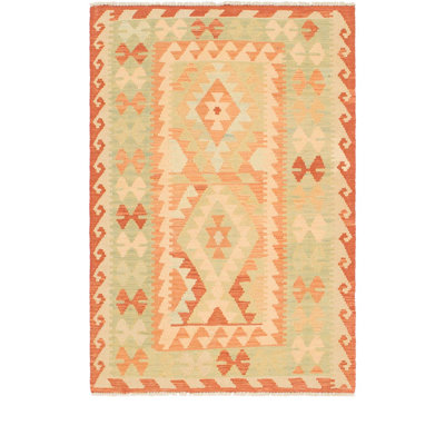 Elland One-of-a-Kind 3' X 4'4" New Age Wool Area Rug in Rust Red