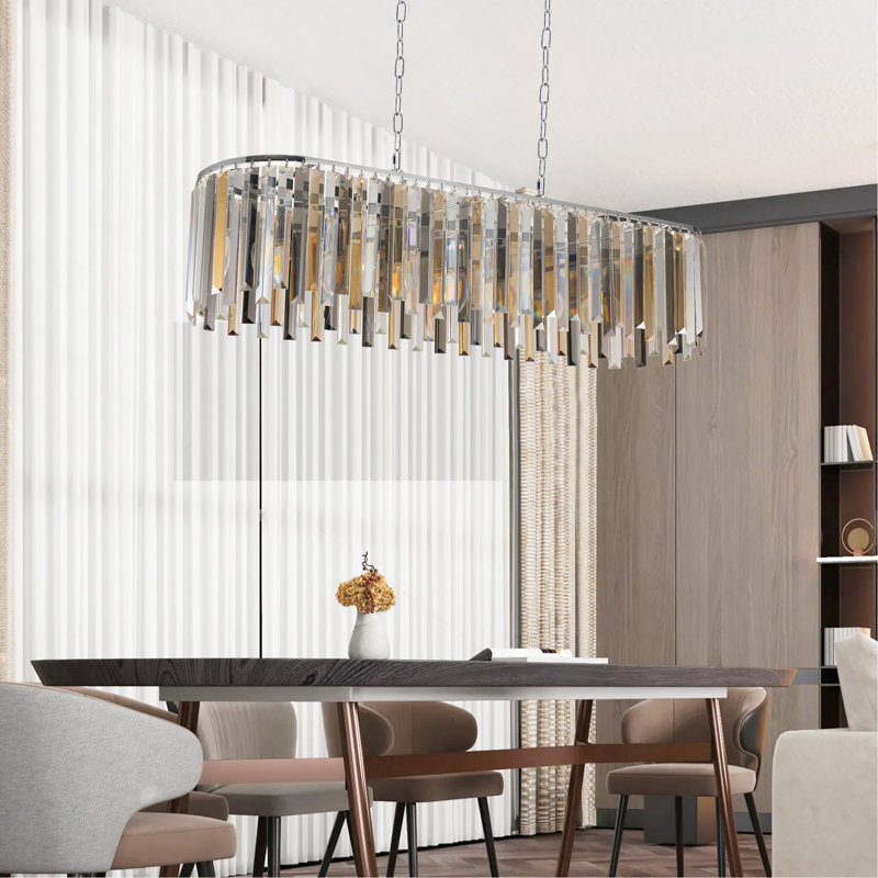 Luminaire de luxe moderne en cristal avec lustre ovale