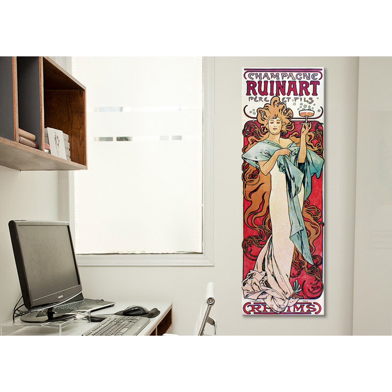 Champagne ruinart, 1896 impression sur toile tendue, H 36 po x l 12 po x P 1,5 po