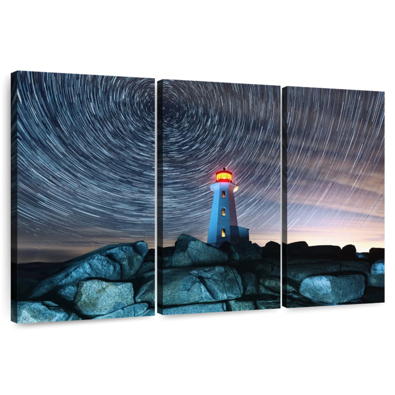 Lilie Spinning Stars Over Lighthouse, 48" H x 74" W