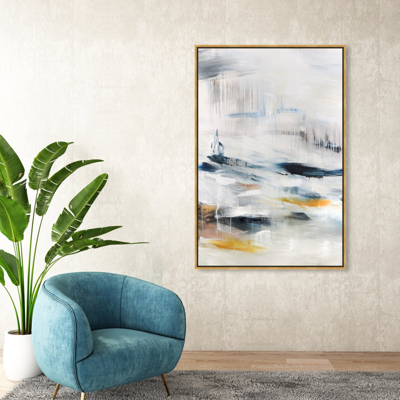 Modern Abstract Snow Landscape Print, 54" H x 36" W, Wrapped Canvas
