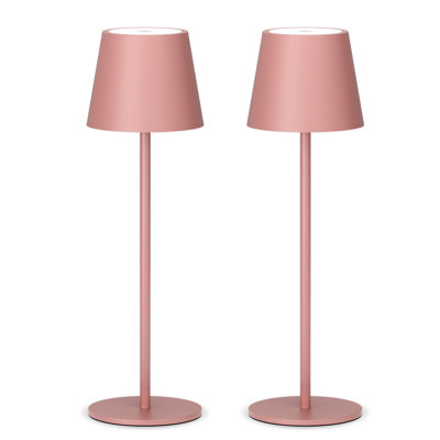 Ensemble de 2 lampes de table roses à intensité variable blanc chaud 3000K