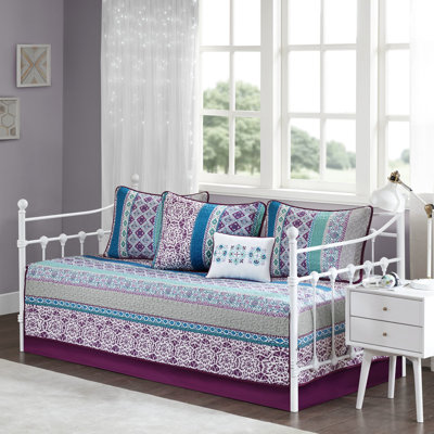 Literie pour lit de jour simple, flair, microfibre, 6 avec housse, taies décoratives, coussin, taille pré-lavée et attrayante, 6 pièces décoratives traitées