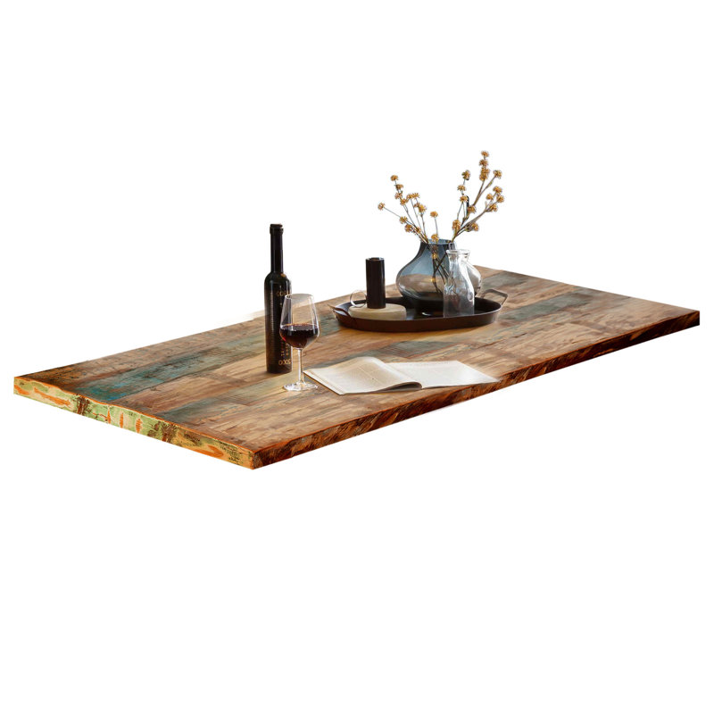 Elisa 240 cm Rectangular Wood Top Dining Table with Steel Base