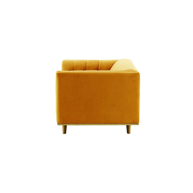 Afsheen 2-Seater Velvet Sofa, 2, Yellow