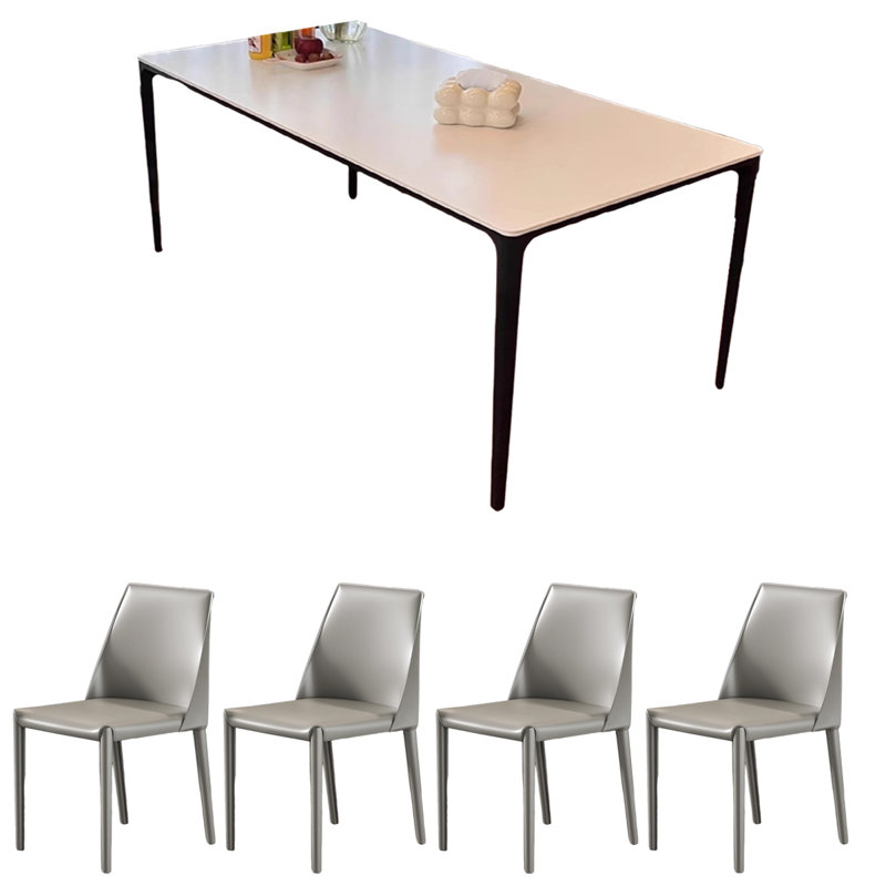 Table rectangulaire simple blanche moderne, H 29,53 po x L 55,12 po x l 31,5 po