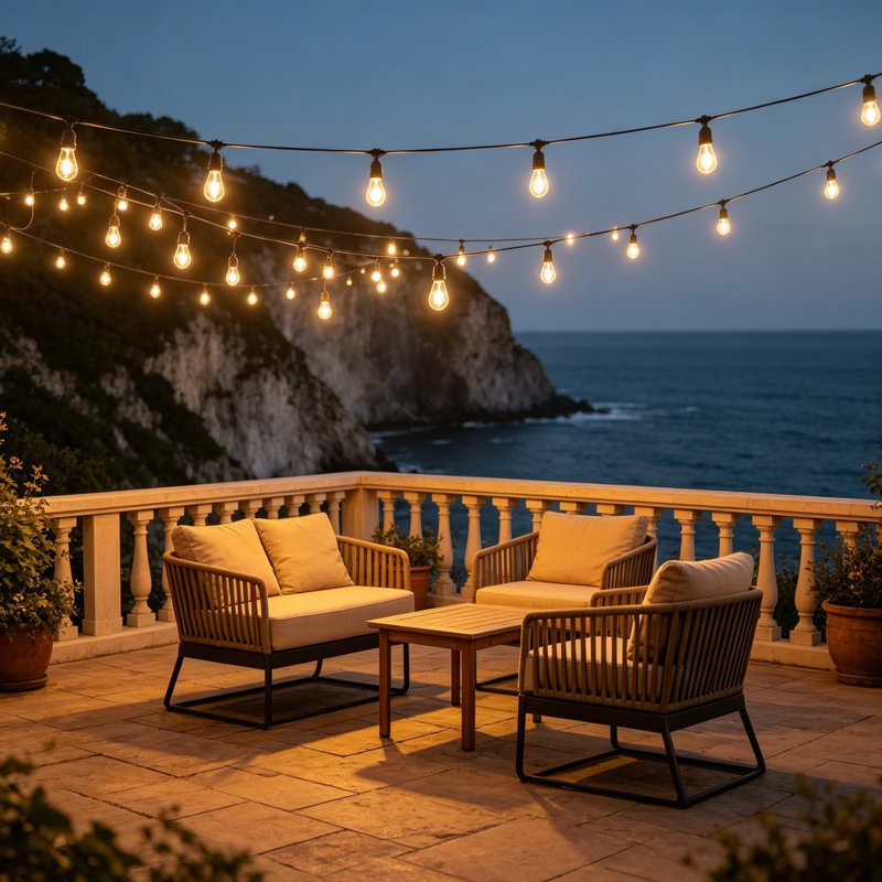96FT Outdoor String Lights, 32 S14 LED Bulbs, IP65 Dimmable Warm White