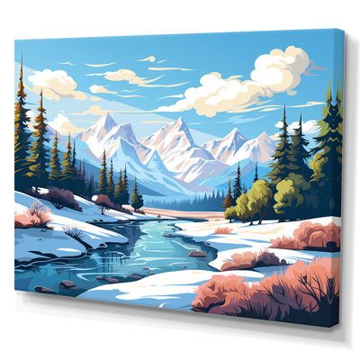 Rocky River Reverie - Forêt et rivière, art mural