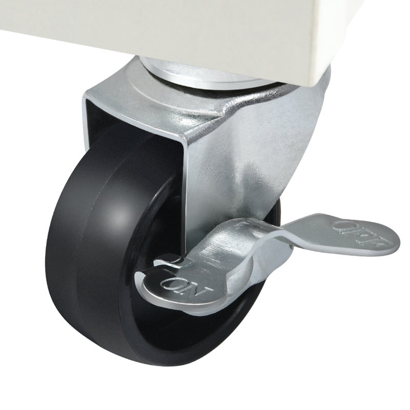 Berg Rolling Kitchen Island with Double Tilt Out Trash Can Storage Cabinet, Power Outlet