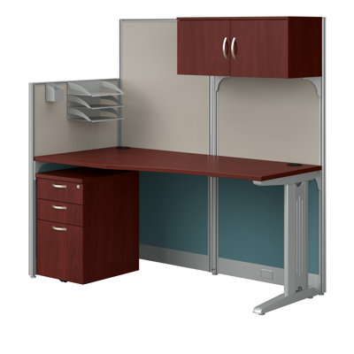 Office In An Hour Rectangle 1 Person Cubicle with Cable Management