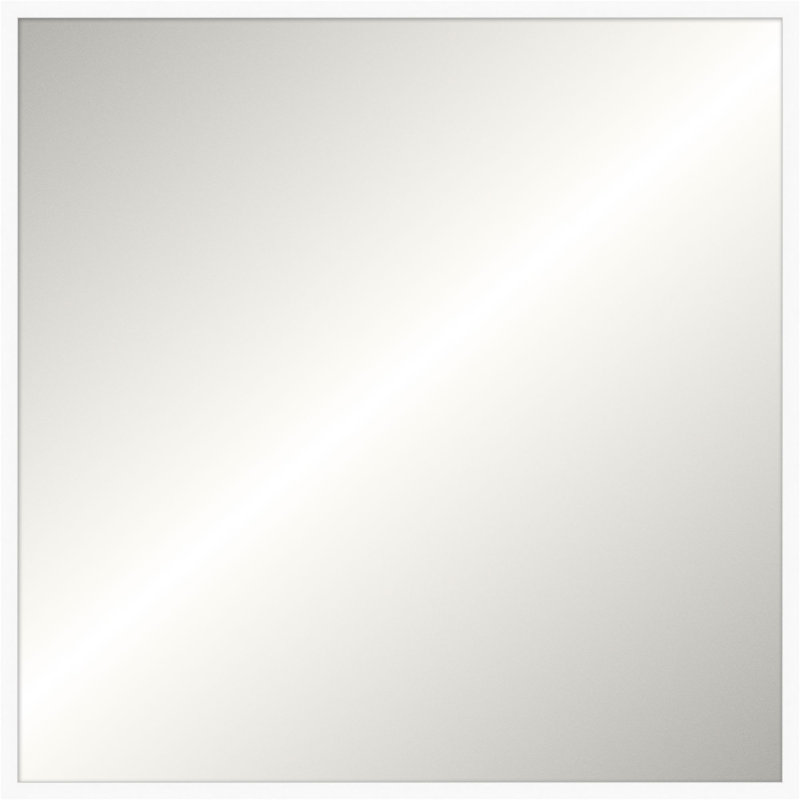 Davenport Solid Wood Framed Mirror, 37.75" x 37.75", Matte White, Square