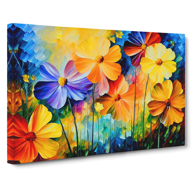 Painted Wildflowers Vol.1 Abstract - Wrapped Canvas, 50cm H x 76cm W x 3cm D