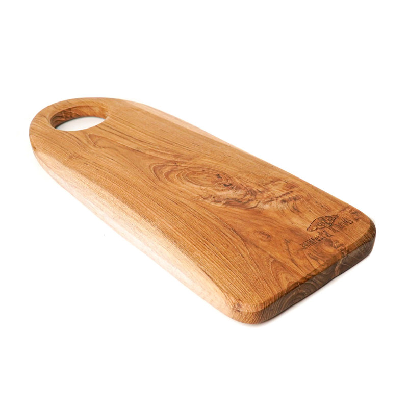 Longue planche à découper rectangulaire en bois de teck (15,75 po x 6 po)
