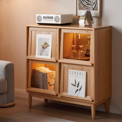 Vitrines en bois massif et verre Burlywood