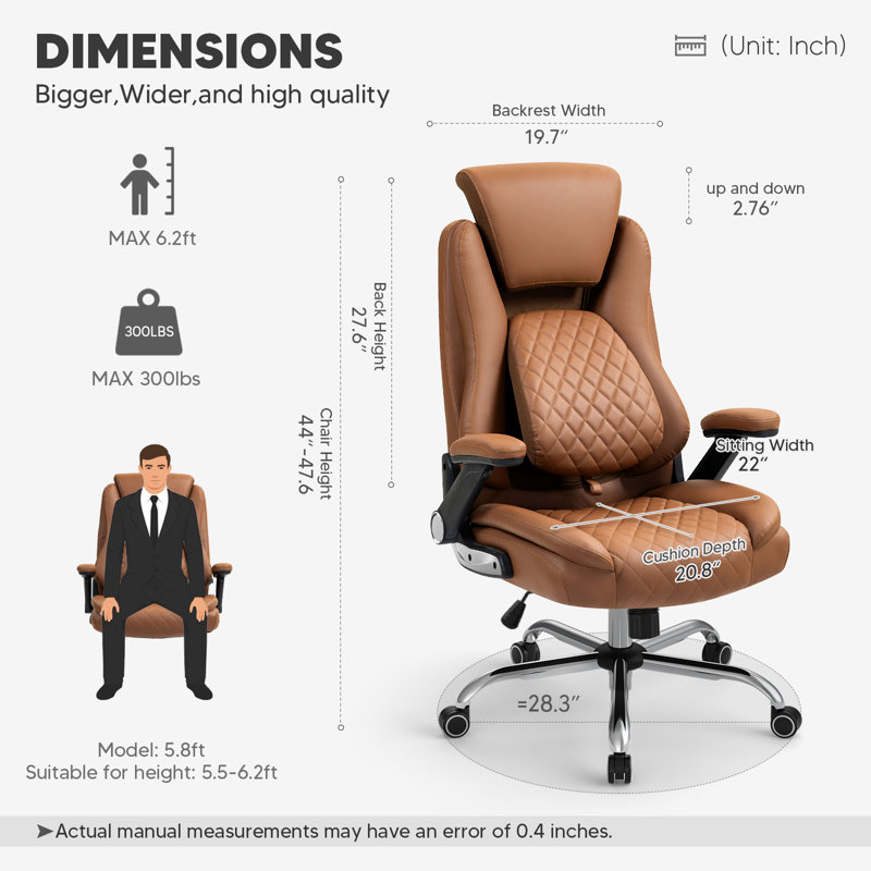 Ergonomic Executive Chair, Camel