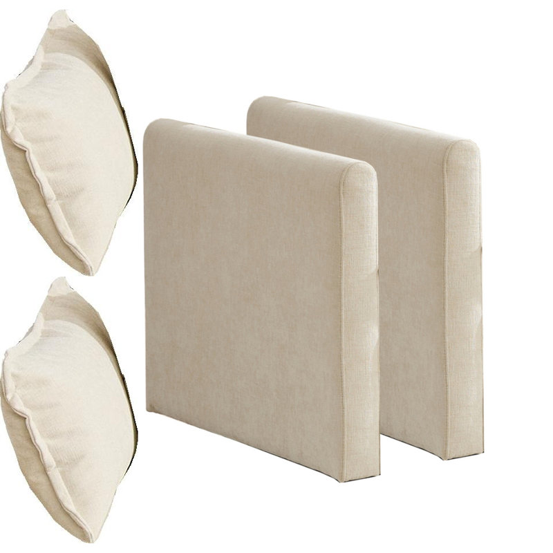 Accoudoirs de canapé Cloud - Composants de canapé modulaire moderne, tissu chenille beige, revêtement double couche confortable pour le salon et l’appartement