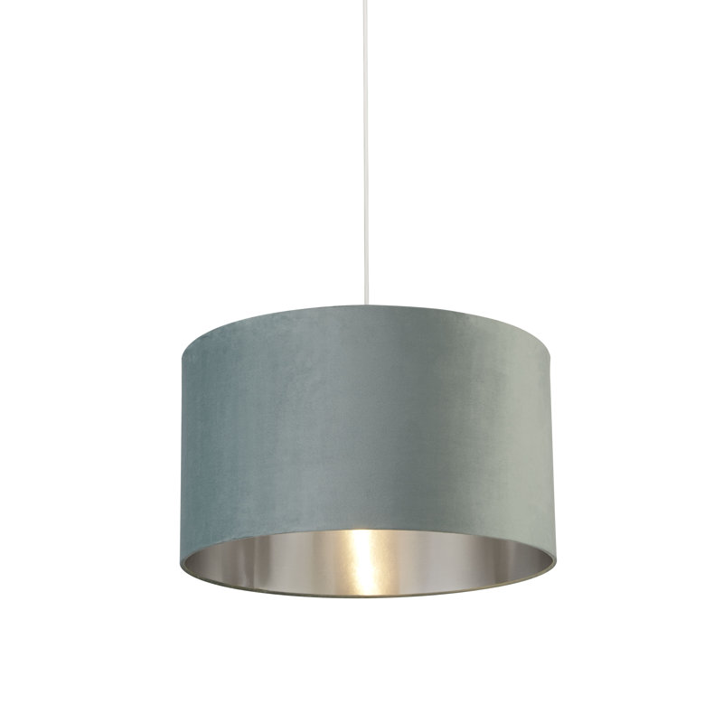 Velvet, Plastic And Mild Steel Traditional, 28 cm H x 50 cm W x 50cm D, Sage Green/Brushed Silver