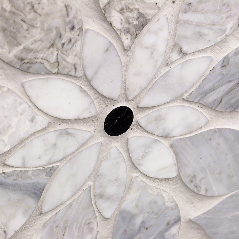 Carreau de mosaïque à jet d'eau en marbre 12,4 po x 14,13 po Linden (6,05 pieds carrés / boîte), Bleu