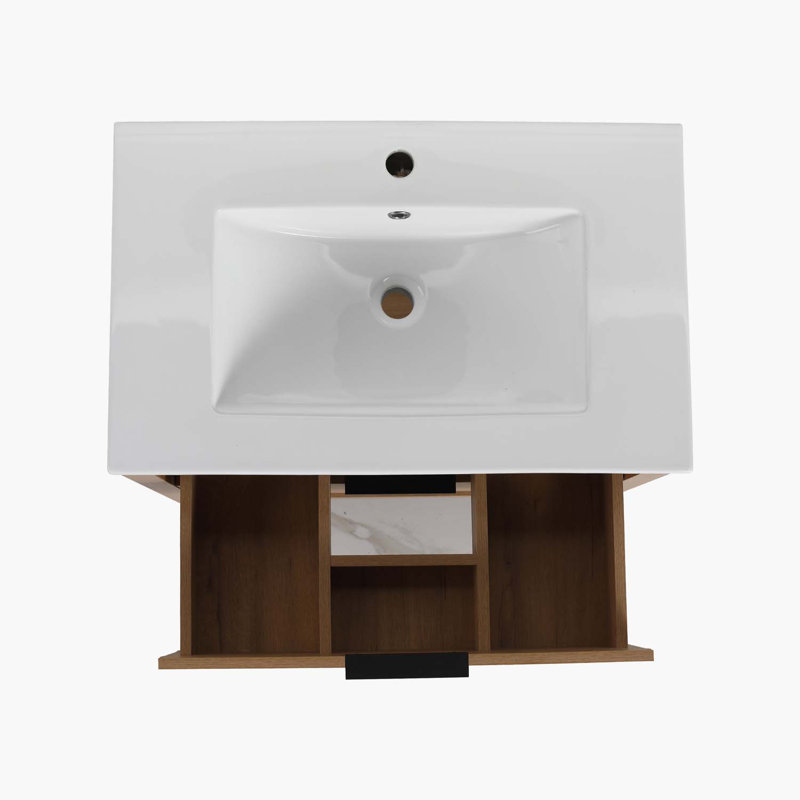 Contreplaqué de meuble-lavabo 30 po avec 2 tiroirs Latitude Run®-W999S00061-W999, Blanc