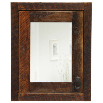 Fireside Lodge Barnwood Inset Medicine Cabinet - Hinged Left
