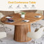 Table de conférence 55,11 "ovale en bois brun rustique pour 6 personnes (chaise non incluse)