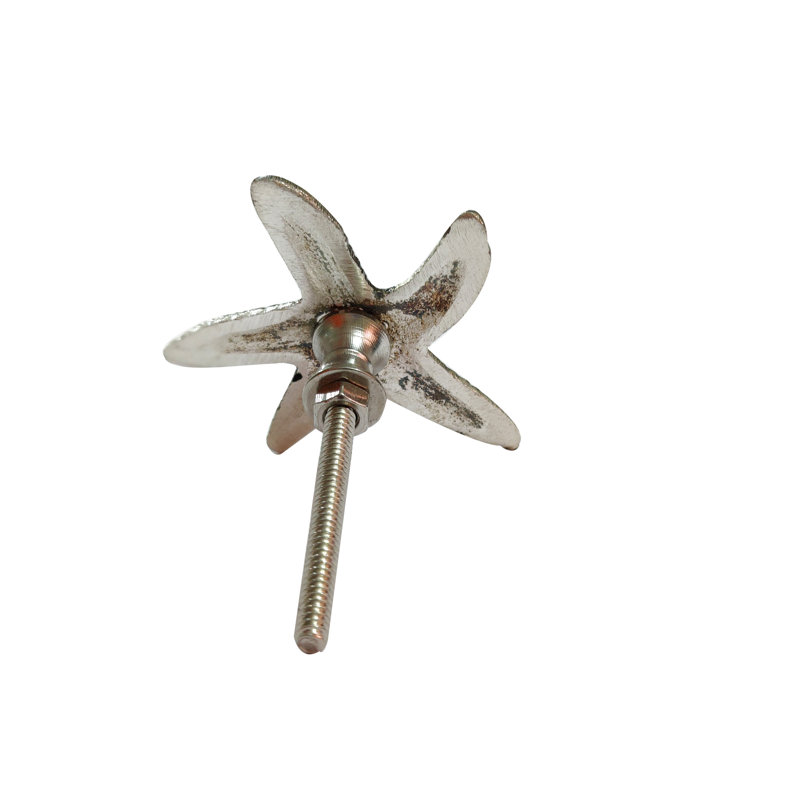 Paquet de boutons de fantaisie 1,57 "Starfish, Chrome