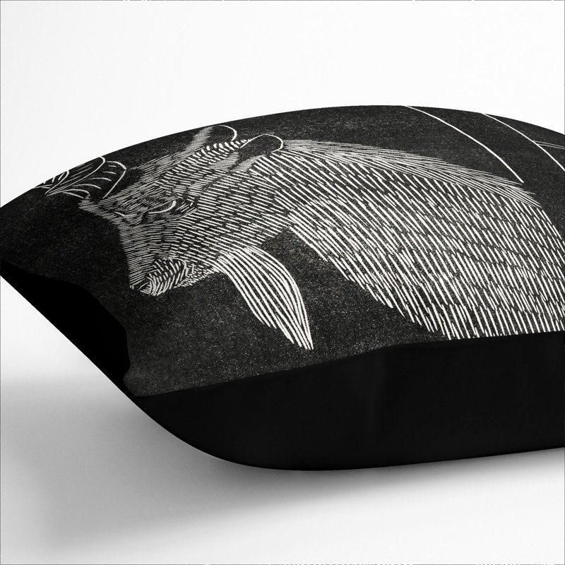 Markhor Goat Vol.2 Square Throw Cushion, 55cm H x 55cm W x 20cm D, Black