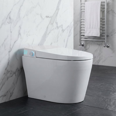 Fully Automatic One-Piece Smart Bidet Toilet with Auto Open Lid, Foot Sensor and Heated Seat