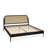 Beiro Solid Wood Rattan Platform Bed with Headboard, Bohemian and Mid-Century Bed Frame-1132484774-1132484771