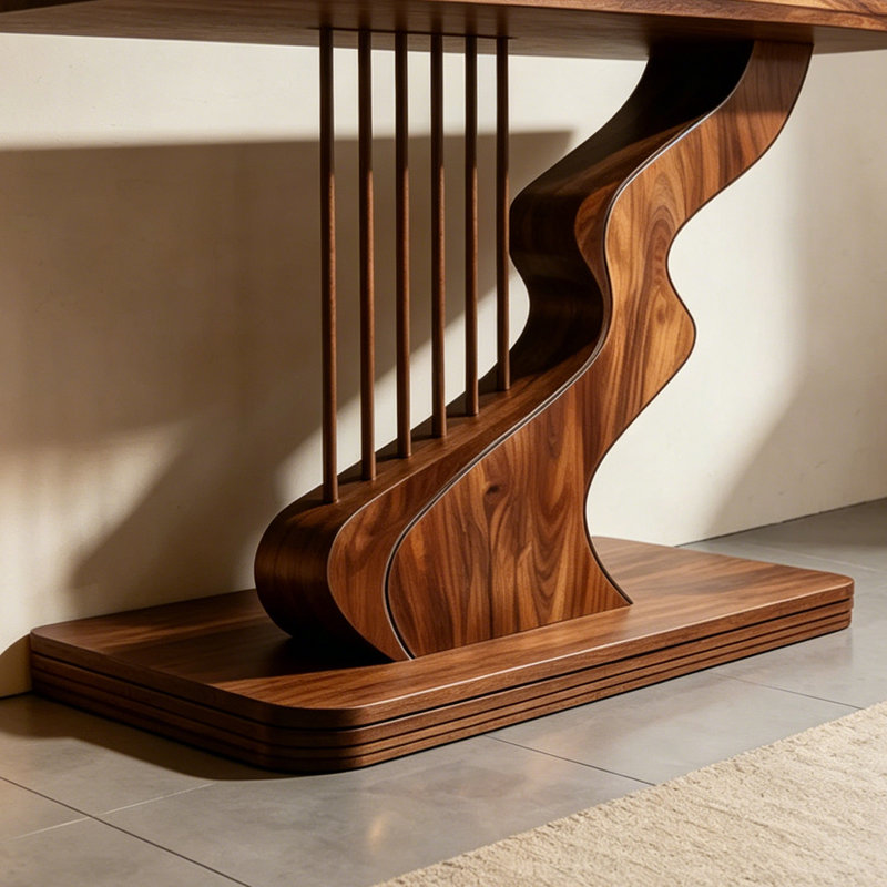 Console de style moderne en bois massif., H 35,4 po x l 47,2 po x P 15,7 po