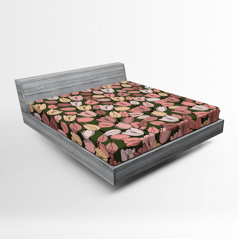 Microfiber Floral Fitted Sheet, Full Fitted Sheet