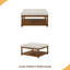 Grande table basse carrée avec repose-pieds en lin capitonné et grand repose-pieds avec tablette en bois massif-1147193949-1147193945