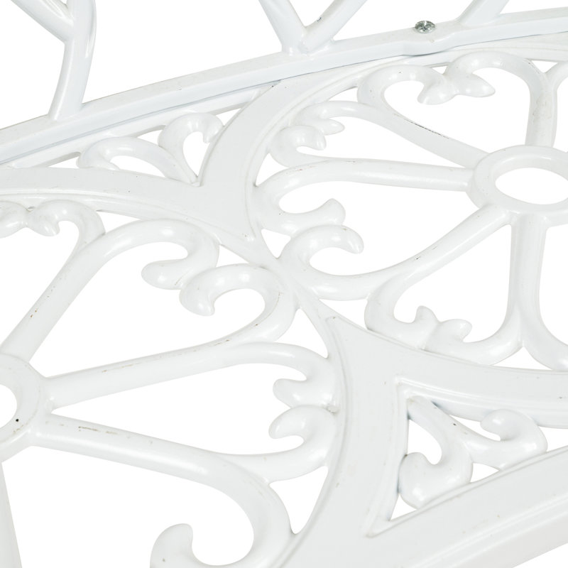  Shatley Metal Rose Garden Bench, White