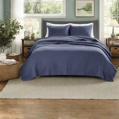 Ensembles de literie matelassés bleu marine de qualité supérieure, microfibre de polyester, style maison de campagne pour toutes les saisons