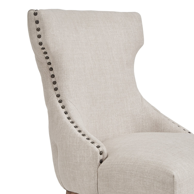 Jabiel Upholstered Counter Stool, Gray Linen, Bar Stool (30.5" Seat Height), Natural